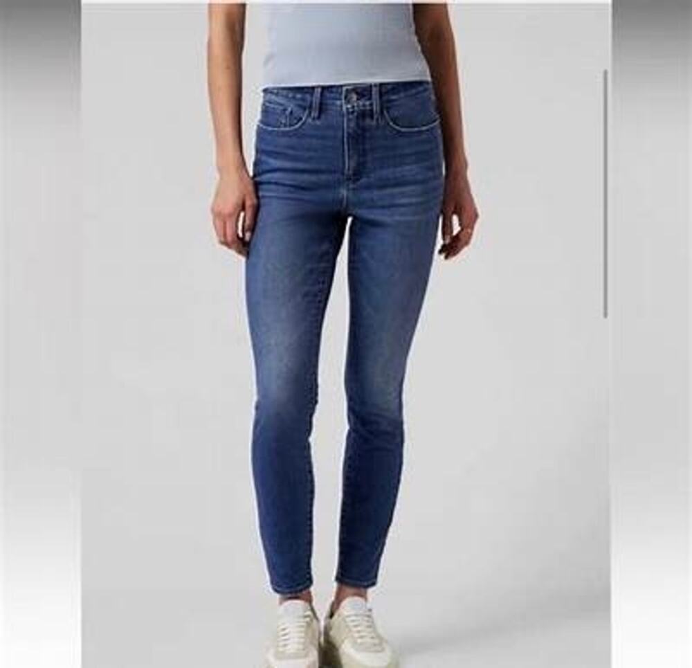 Athleta Sculptek Ultra Skinny High Rise Ankle Stretch Denim Blue Jeans Size 8
